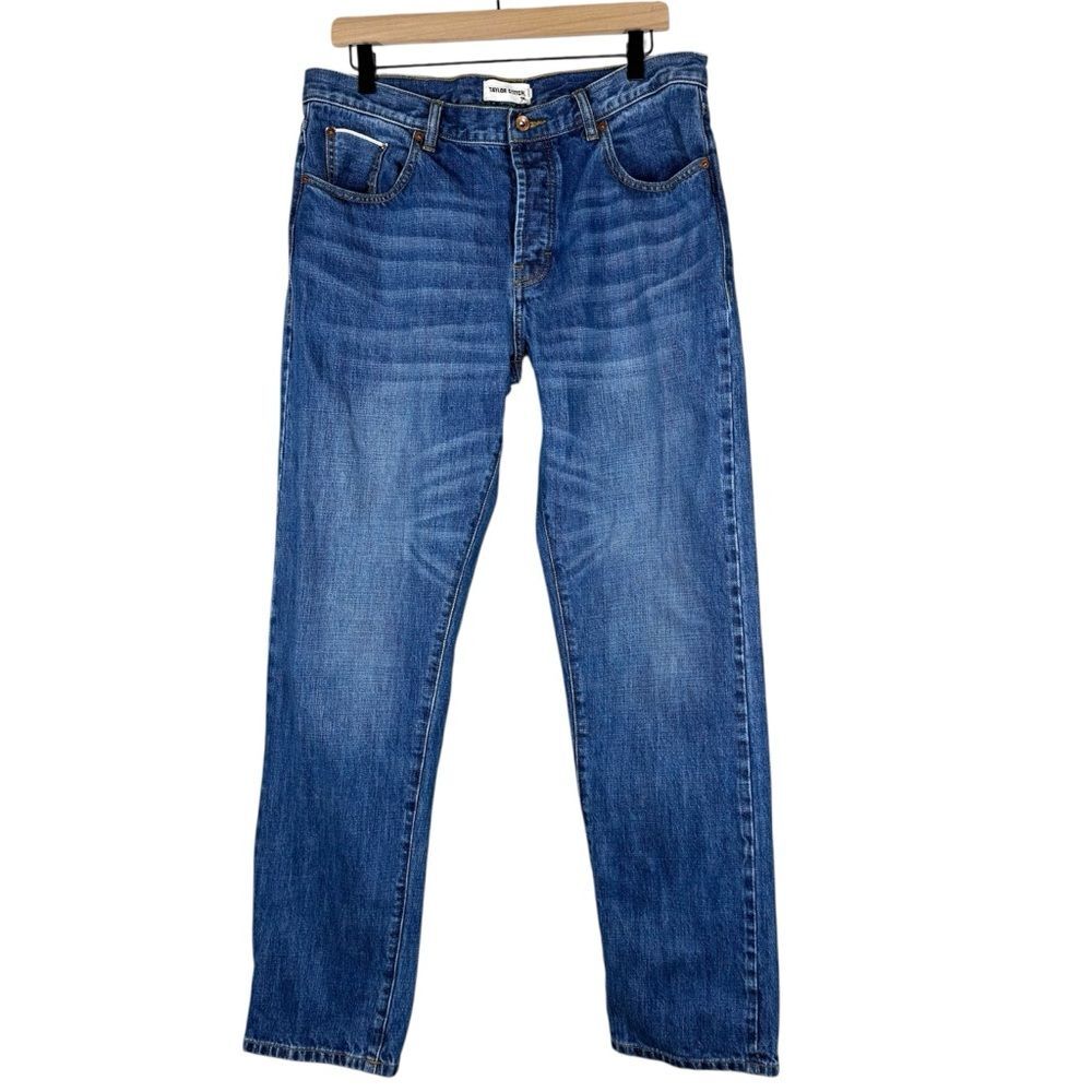 Taylor Stitch Men’s Straight Leg Jeans Blue Denim Selvage Button Fly Size 32x32